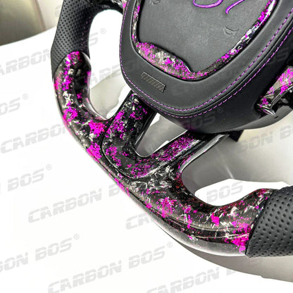 Upgrade Custom Carbon Fiber Steering Wheel for Dodge Challenger/Charger SRT HELLCAT 2012-2020 Car Purple Forged Carbon