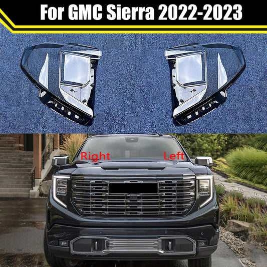 Car Front Headlight Lens Cover For GMC Sierra 2022 2023 Auto Head Light Lamp Case Headlamp Clear Lampshade Lampcover
