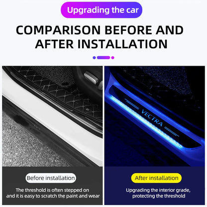 Car Acrylic LED Welcome Pedal Plate Door Sill Pathway Light For Opel OPC Line Astra J H Insignia Corsa D B E Mokka Vectra Zafira