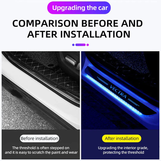 Car Acrylic LED Welcome Pedal Plate Door Sill Pathway Light For Opel OPC Line Astra J H Insignia Corsa D B E Mokka Vectra Zafira