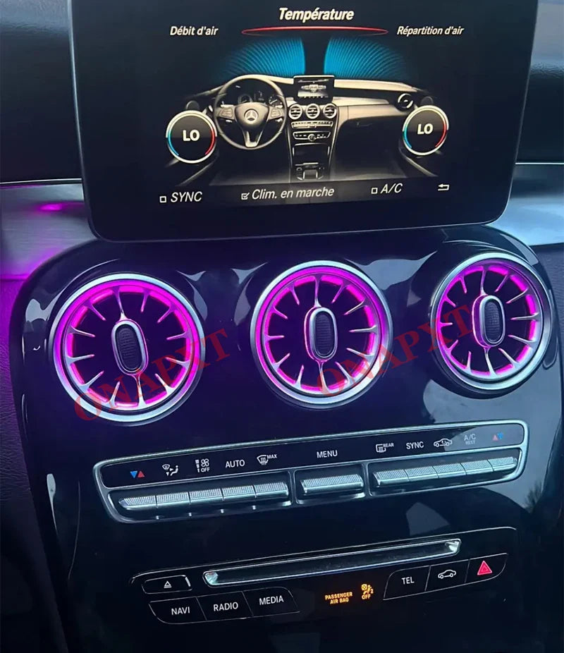 RHD AMbient Light For Benz C/GLC Coupe W205 X253 C43 C63 C200 C180 Decorative LED Strip Light 3D Tweeter Speaker Lamp