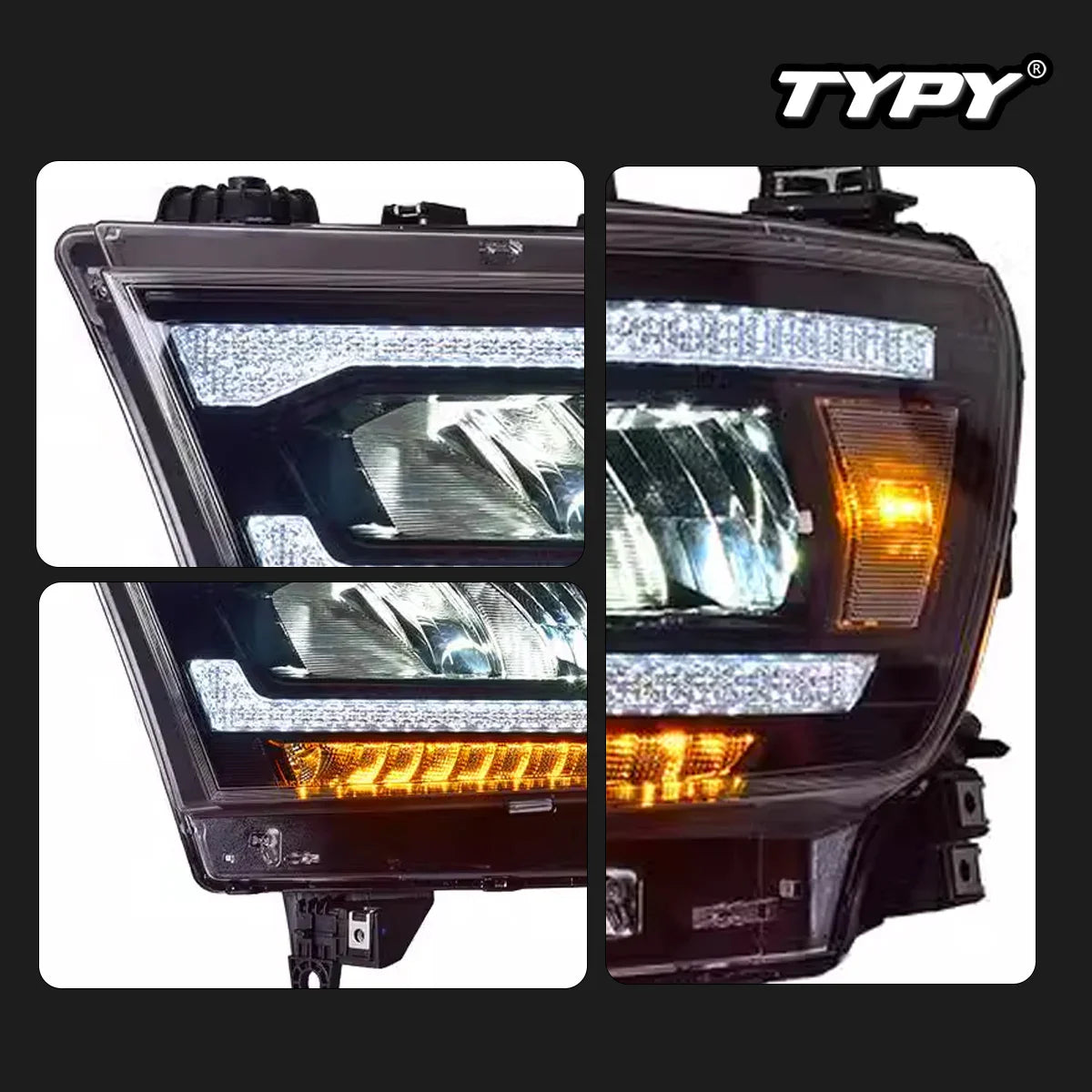 TYPY Car Lights For Dodge RAM1500 Headlight 2019-2021 LED Projetor head Lamp Daytime Running Light Automotive Accessories