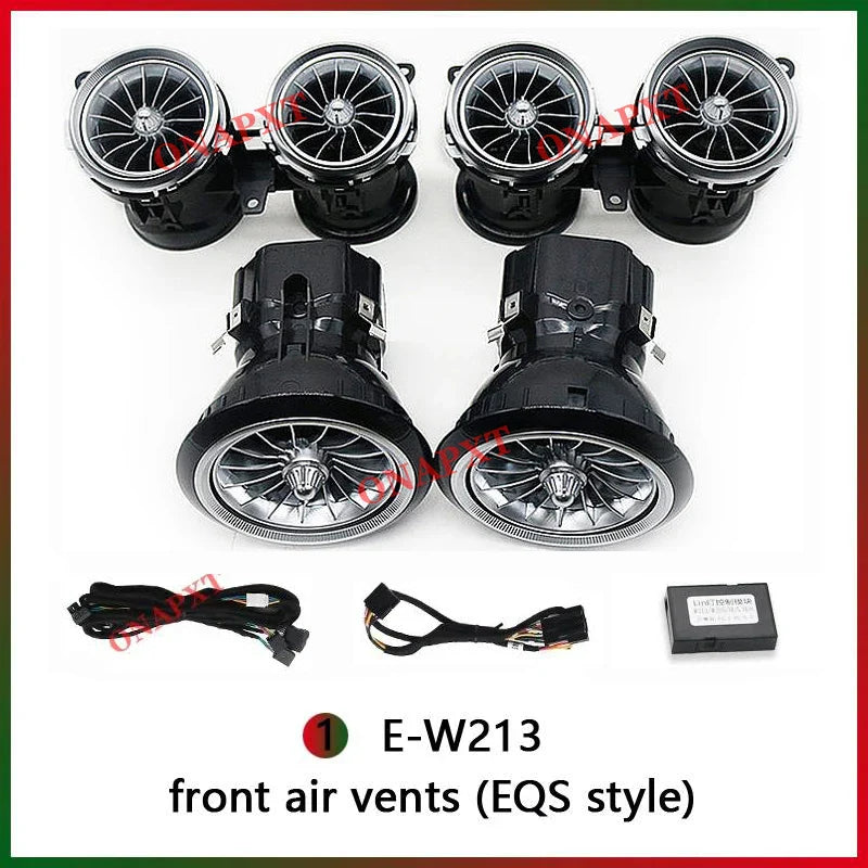 64 Colors For Mercedes Benz W213 E-Class Coupe For AMG E43 E53 LED Air Vents Nozzle 3D Rotating Tweeter Speaker Ambient Light