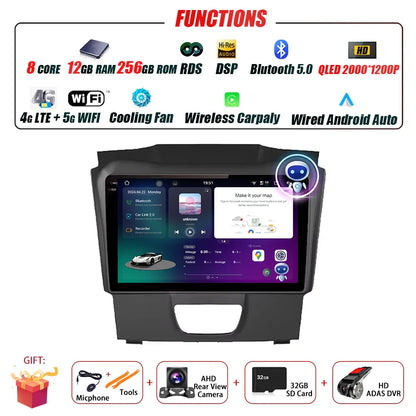 Android Auto Car Radio For Isuzu DMAX 2015 - 2019 Multimedia Stereo Video Player Navigation GPS Carplay 4G WIFI DSP RDS BT