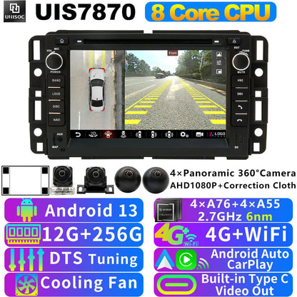 A76 7870 Android 13 12G+256G Car Radio GPS Screen Stereo For GMC Yukon Acadia Chevrolet Tahoe Sierra Avalanche CarPlay Bluetooth