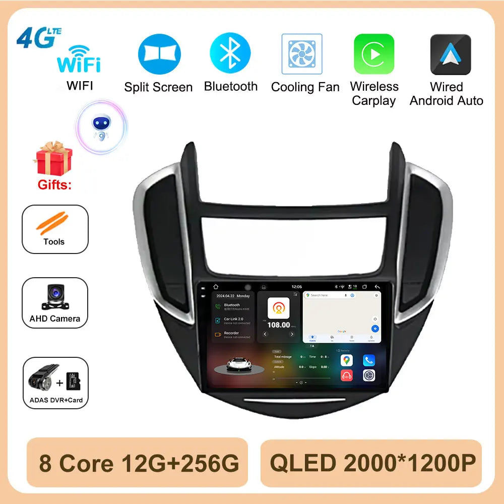 Android OS Car Radio Multimedia Stereo Player WiFi GPS Navigation Video For Chevrolet TRAX 2014 - 2016 Wireless Carplay 4G