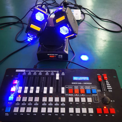 2 Arms Rotating Moving Head Light 8PCS Beads Stage Effect RGBW Beam Laser Strobe Disco Party DMX Sound Control Light power tools