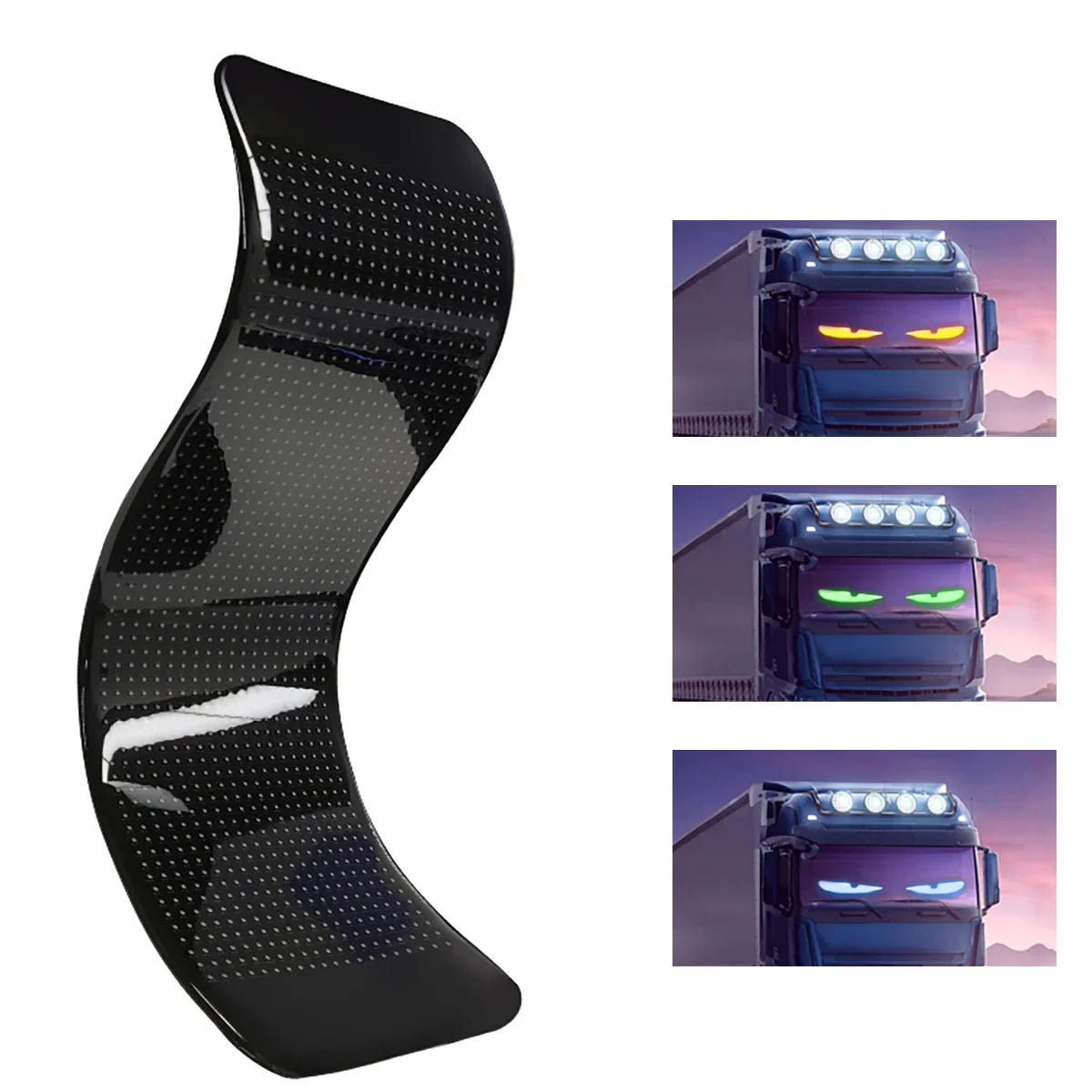 2PCS LED Car Windshield Decoration Light Dynamic Devil Eyes Scrolling Advertising DIY Animation Flexible Matrix Pixel Display