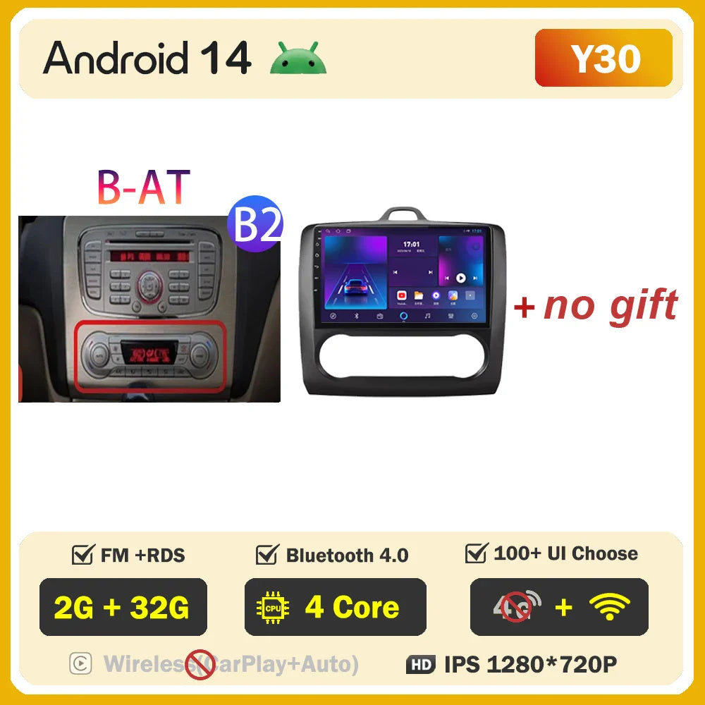 2din Android 14 Carplay Radio For ford focus 2 3 Mk2 Mk3 2004-2011 Automotive Car Multimedia GPS Autoradio 8 Core Wifi DSP BT