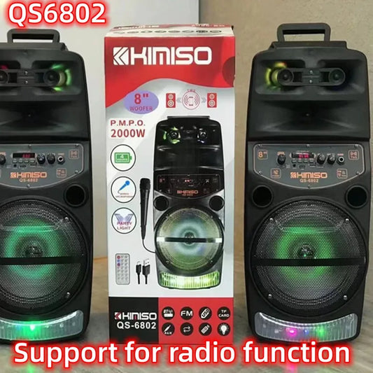 2000W High-power Outdoor Speaker LED Trolley Case Portable FM Radio Bluetooth Boombox with Wired Microphone Household Karaoke power tools