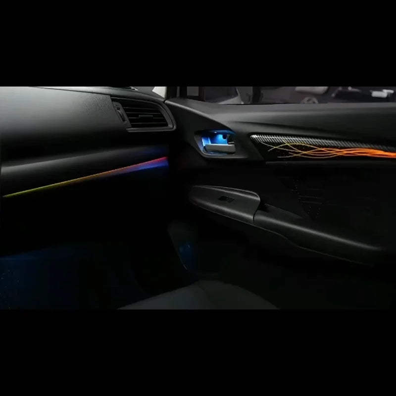LED Car Lnner Ambient light For Honda Fit  Jezz GK5 2014-2020 Ribbo Grid Dynamic Magic Color Ambience Lamp Button +APP Contr