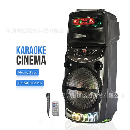 2000W High-power Outdoor Speaker LED Trolley Case Portable FM Radio Bluetooth Boombox with Wired Microphone Household Karaoke power tools