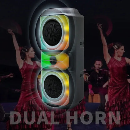 Wireless Column Big Power Stereo Portable Bluetooth Speaker Subwoofer Bass Party Speakers with Microphone Family Karaoke USB