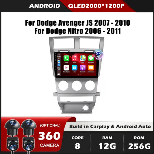 Car Radio Carplay For Dodge Avenger JS 2007 - 2010 For Dodge Nitro 2006 - 2011 Navigation GPS Android Auto Multimedia Player BT
