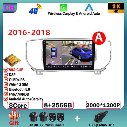 Android  For KIA Sportage 4 2016-2018 2019-2021 Multimedia Video Player Navigation GPS Stereo Wireless Carplay DSP WIFI NO 2DIN
