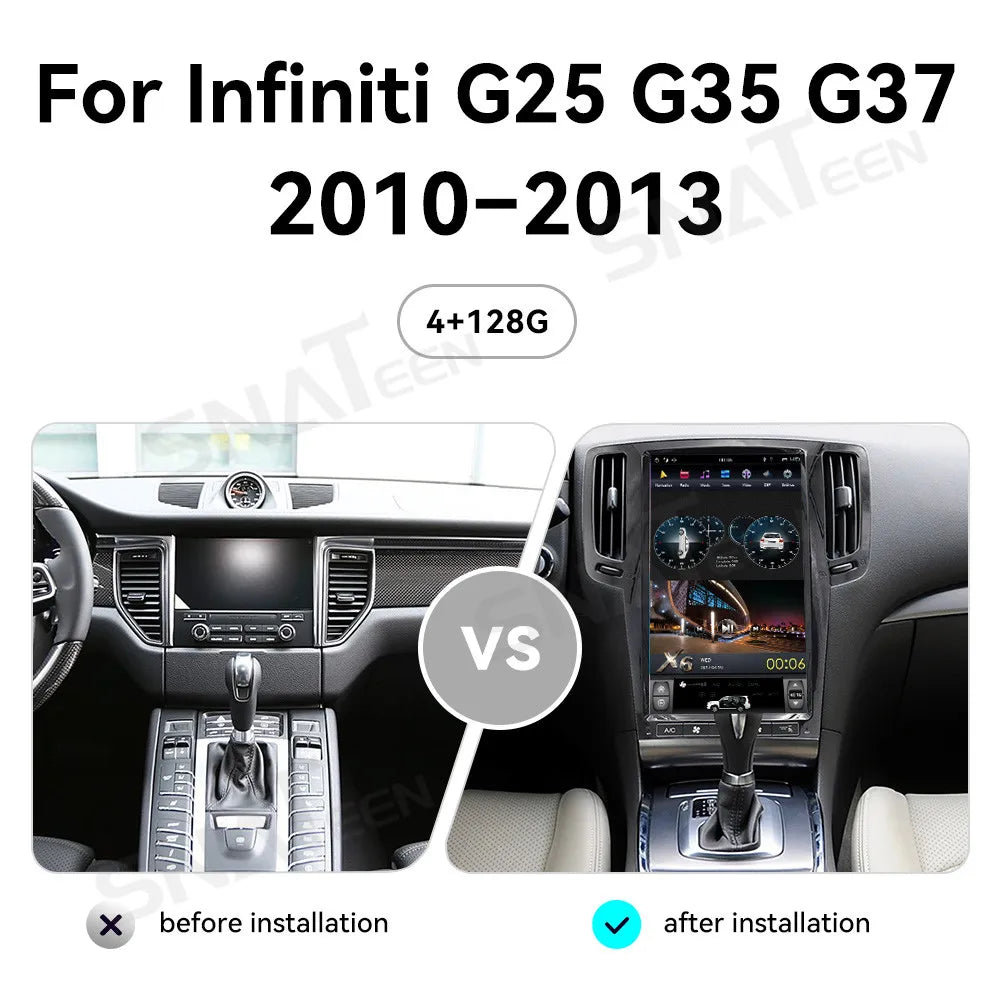 13.6" Android 13 CarPlay Car Radio For Infiniti G25 G35 G37 2010-2013 Touch Screen Multiedia Player GPS Navigation 4G WIFI DSP