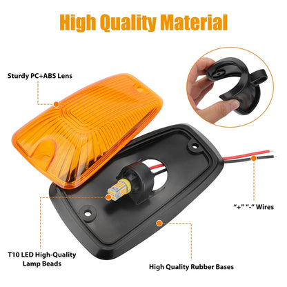 5PCS Car Marker Roof Lights Amber LED Cab For 1988-2002 Chevy/GMC C/K 1500 2500 3500 Pickup Trucks Lights Auto Exterior Parts