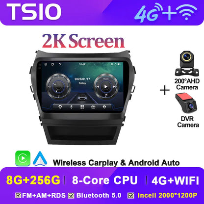 Car Multimedia Video Radio Player For Hyundai Santa Fe IX45 2013 - 2017 Wireless Android Auto CarPlay 8 Core GPS Navigation BT