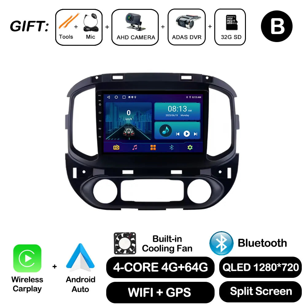 Android Auto For Chevrolet Colorado Sierra GMC 2014 - 2018 Car Radio Video Multimedia Player BT WiFi GPS Navigation Touch Screen