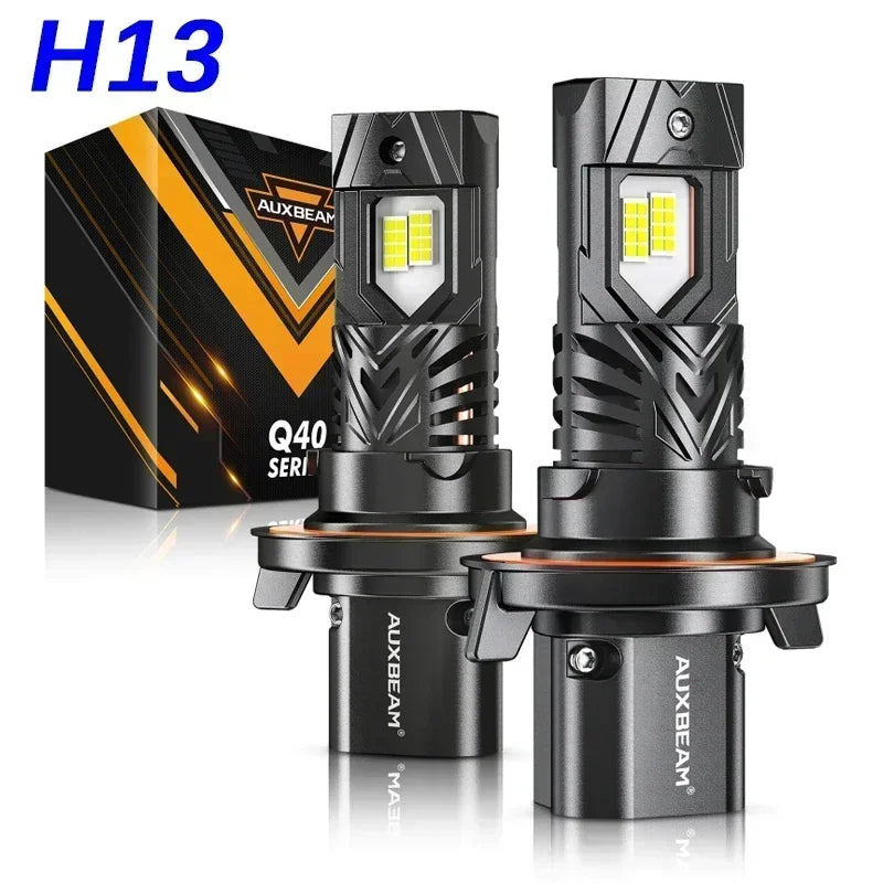 AUXBEAM Q40 Series 30000LM 120W LED Headlight Bulbs 9004 9005 9006 9007 H4 H11 H13 6500K White Plug and Play Canbus Headlamp