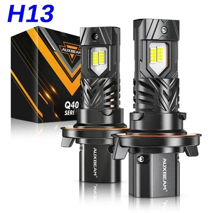 AUXBEAM Q40 Series 30000LM 120W LED Headlight Bulbs 9004 9005 9006 9007 H4 H11 H13 6500K White Plug and Play Canbus Headlamp