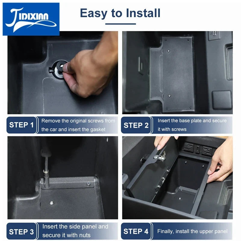 fit for Chevrolet Silverado for GMC Sierra 2022 2023 2024 Up Car Center Console Armrest Safe Storage Box Key Combination Lock