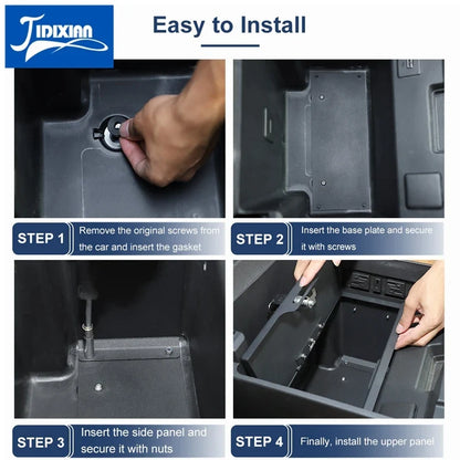 fit for Chevrolet Silverado for GMC Sierra 2022 2023 2024 Up Car Center Console Armrest Safe Storage Box Key Combination Lock