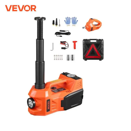 VEVOR Electric Car Jack, 5T Electric Scissor Jack with Built-In Inflator 12V Tire Changer with  LED Light for Sedan, SUV, Truck