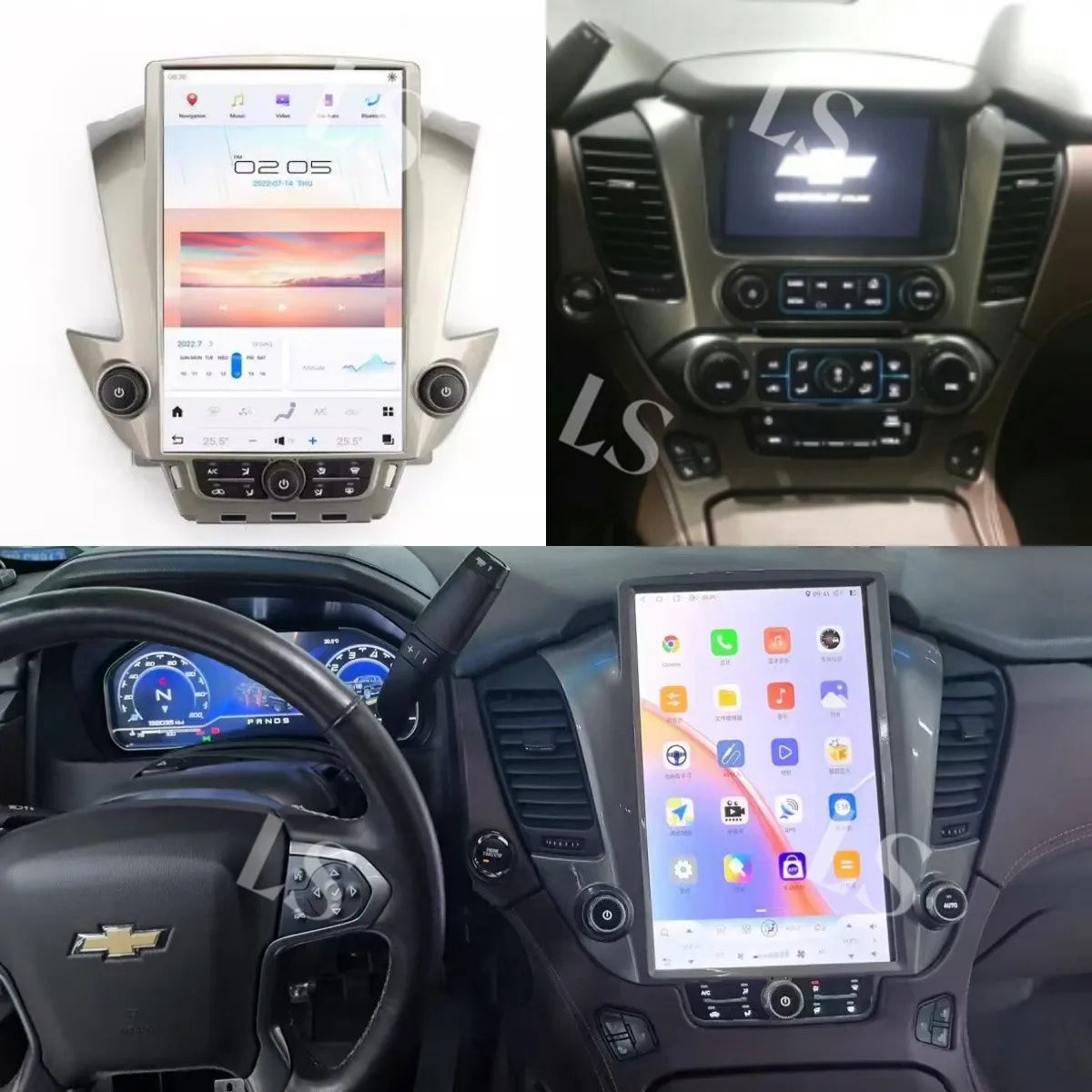 14.5 Inch Vertical 2K Screen For GMC Yukon / Chevroler Tahoe Suburban2014-2020 Car Android 13 Radio Head unit Multimedia Carplay
