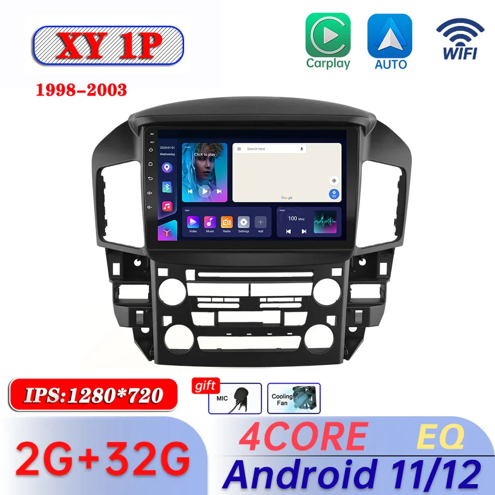 Android 11 Car Radio For Lexus RX300 Toyota Harrier 1998-2003 2004 2005 GPS Navigation Multimedia Carplay DSP For Tesla Style