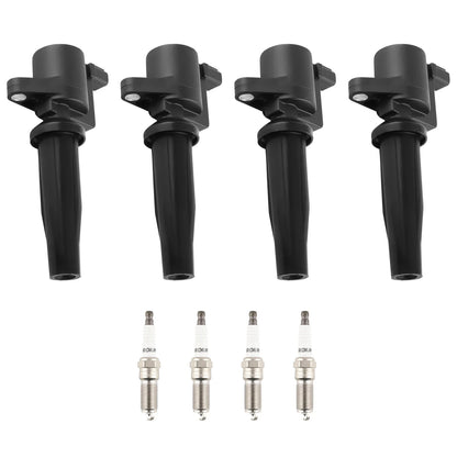 4 Ignition Coils & Spark Plugs For Lincoln Mercury Ford 2.0L/2.5L L4 UF621 5019