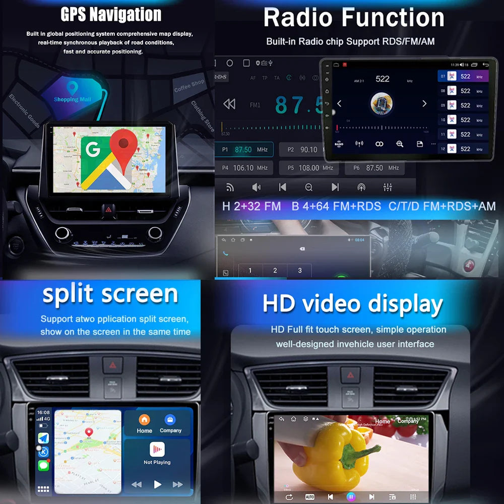 Android 14 WiFi For Mazda CX9 TB 2006 2007- 2010 2016 Car Radio Multimedia Player DSP Stereo GPS 4G Split Screen Bluetooth