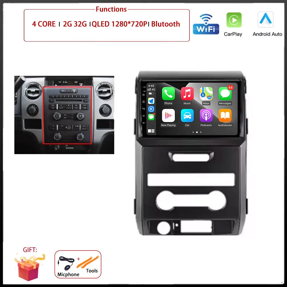 For Ford F150 P415 Raptor 2008 - 2014 Car FM/AM DSP 4G Android OS Carplay Auto WIFI  Radio Stereo Multimedia Player 2din BT 5.0