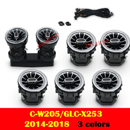 For Benz C/GLC/A/CLA/GLA/E/S/G For AMG W205 X253 W176 W117 W156 W213 W222 W464 Led Turbine Nozzle Ambient Light Air Vent Lamp