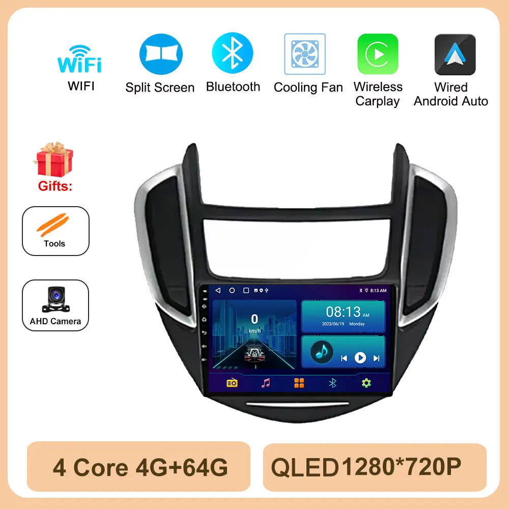 Android OS Car Radio Multimedia Stereo Player WiFi GPS Navigation Video For Chevrolet TRAX 2014 - 2016 Wireless Carplay 4G