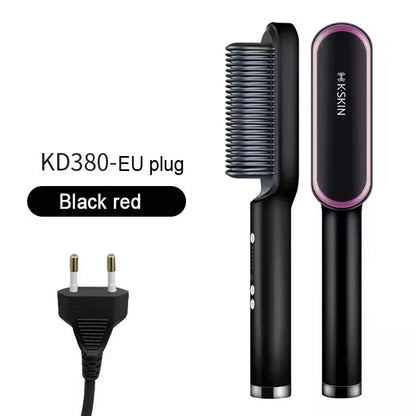 2in1 Hair Styler Straightening  Hot Comb Fast Heated Ceramic Negative Ion Curler Straightener Brush Anti-Scalding Styling Tools