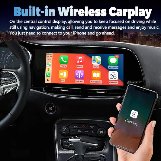 Android For Dodge Challenger Charger SRT Hellcat 2010-2024 Car Radio Video Multimedia Player Stereo GPS Navigation Head Unit DSP
