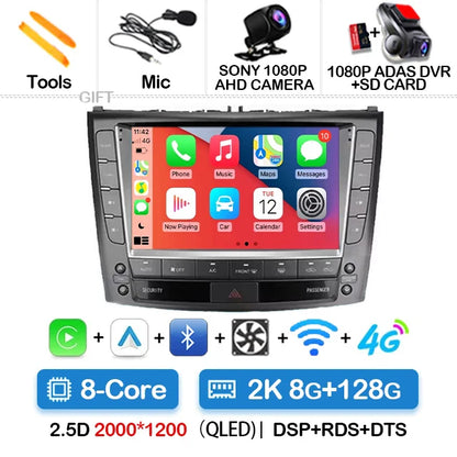 Android 14 Car Radio For Lexus IS250 IS300 XE20 IS220 IS350 2005 - 2012 Multimedia Video Player NAVI GPS 4G WIFI Carplay Auto BT