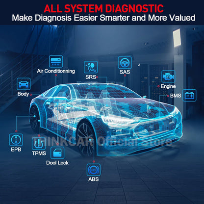 THINKCAR Thinkdiag 2 All System Support CAN FD Protocols OBD2 Scanner Full Car 15 Reset ECU Coding Active Test
