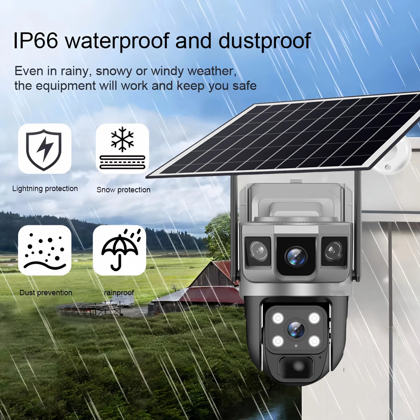 4G Solar IP Camera WIFI CCTV 12MP Dual Lens Triple Screen PTZ Auto Tracking 6K Curious Security Surveillance V380 Pro Camera power tools