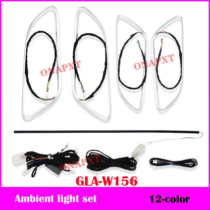12-color For Benz A/CLA/GLA W176 W117 W156 LED Air Vent Outlet Backlight Nozzle Atmosphere Lamp Door Dashboard Ambient Light