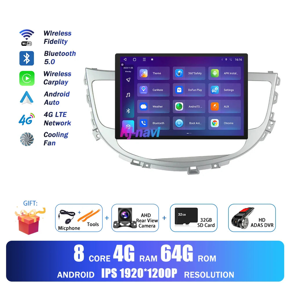 13.1Inch Android Auto Car Radio For Hyundai Rohens Genesis 2008 - 2013 Multimedia Player GPS Navigation BT Carplay 4G Wifi