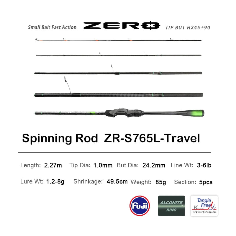 PURELURE ZERO Small Bait Light High Carbon Long Throwing Rod Rock Fishing Spinning Trout Rod BFS Fishing Casting UL  Stream Bass