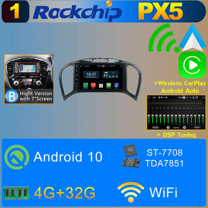 2Din Android 11 8G+128G Car Radio Stereo For Nissan Juke YF15 2010-2019 GPS Navigation Bluetooth 5.0 Tethering Carplay Autoradio