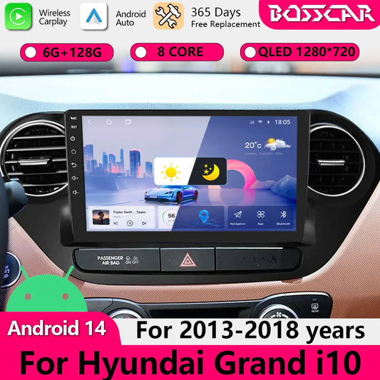 Car Radio Multimidia Video Player For Hyundai Grand i10 2013 2014 2015 2016 2017 2018 Carplay Auto Android 13 GPS Head Unit