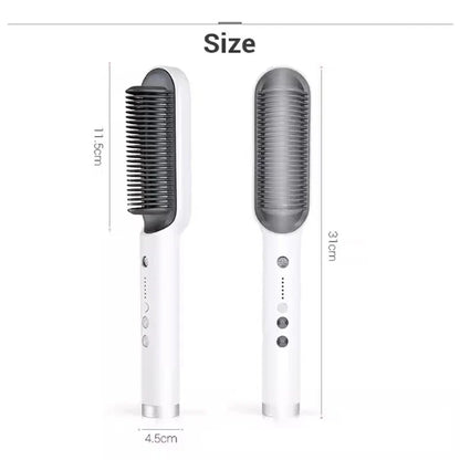 2in1 Hair Styler Straightening  Hot Comb Fast Heated Ceramic Negative Ion Curler Straightener Brush Anti-Scalding Styling Tools