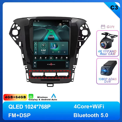 9.7 inch Android 14 Car Radio For Ford Mondeo MK4 2011 - 2013 Navigation Autoradio Multimedia Player DVD GPS Stereo WIFI 4G DVD