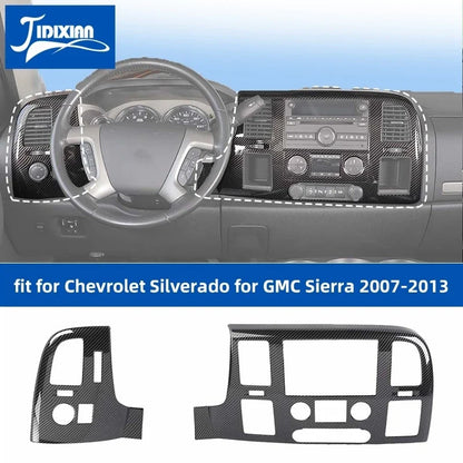 JIDIXIAN Car Center Console Navigation Panel Decoration Cover fit for Chevrolet Silverado for GMC Sierra 2007- 2013