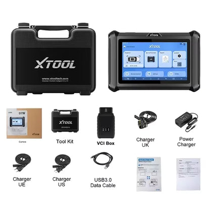 XTOOL D7W OBDII Scanner Full System Diagnostic Tools ECU Coding Data Stream FCA 36+Reset Bidirectional Control Automotive tools