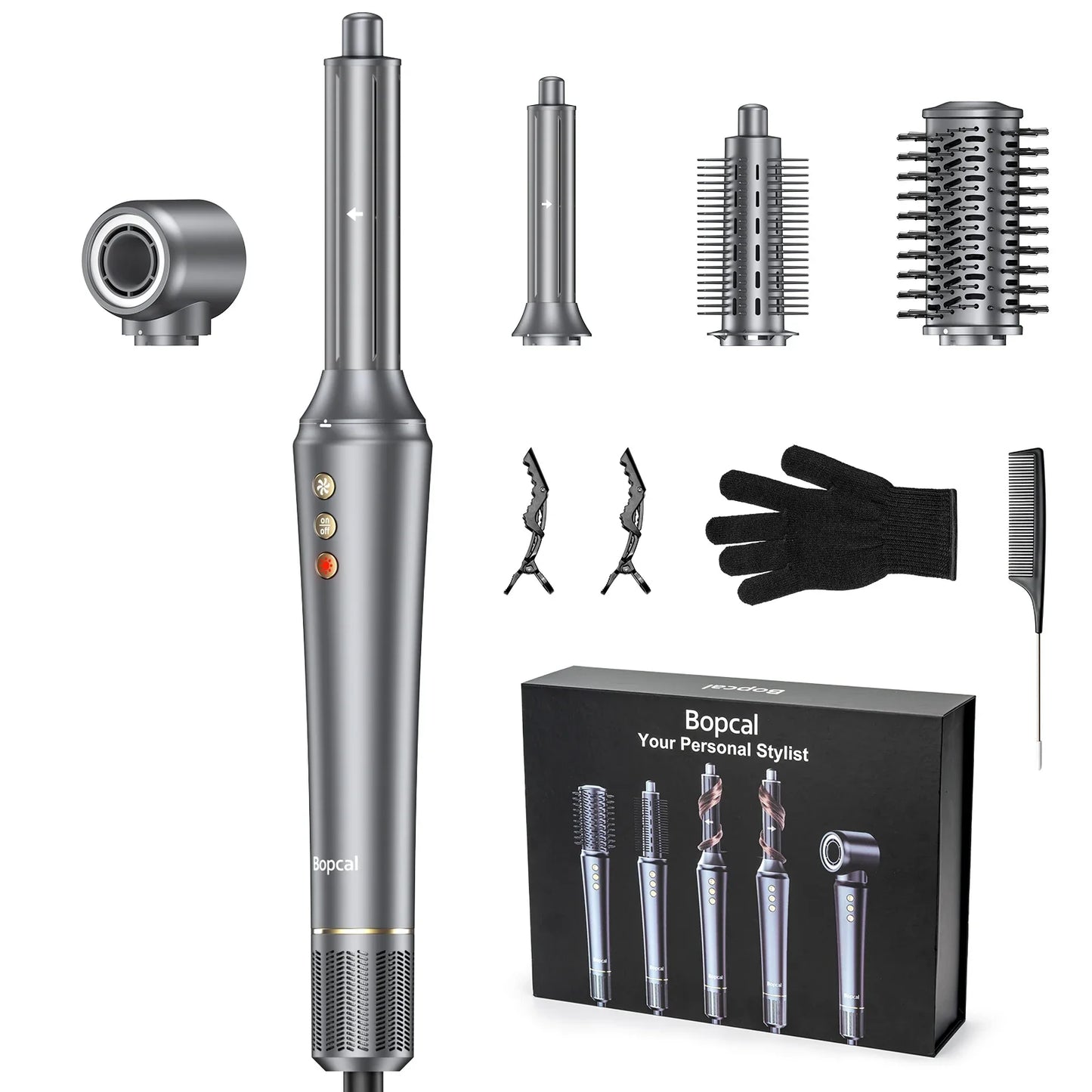 5 in 1 Hair Dryer,Multi Styling Tool,Straightener & 32mm Curling 300 Million Negative Ions Hair Care 1-3 Mins Quick Drying Gifts